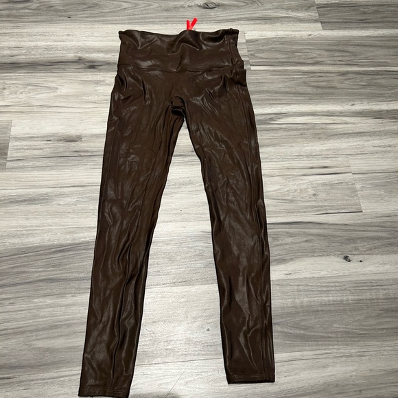 Brown Spanx Faux Leather Leggings - Picture 1 of 3